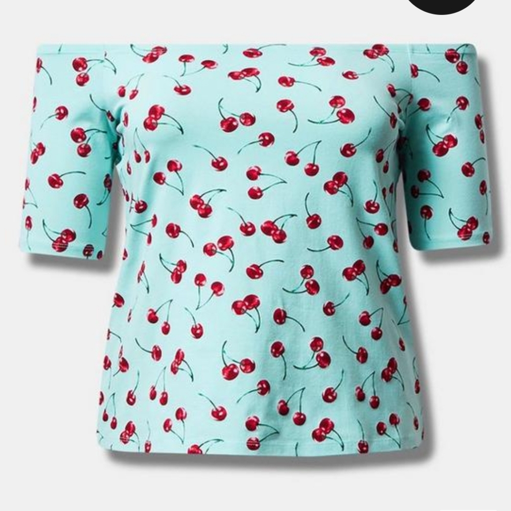 Retro Chic Foxy Off the Shoulder Fitted Tee - 2X